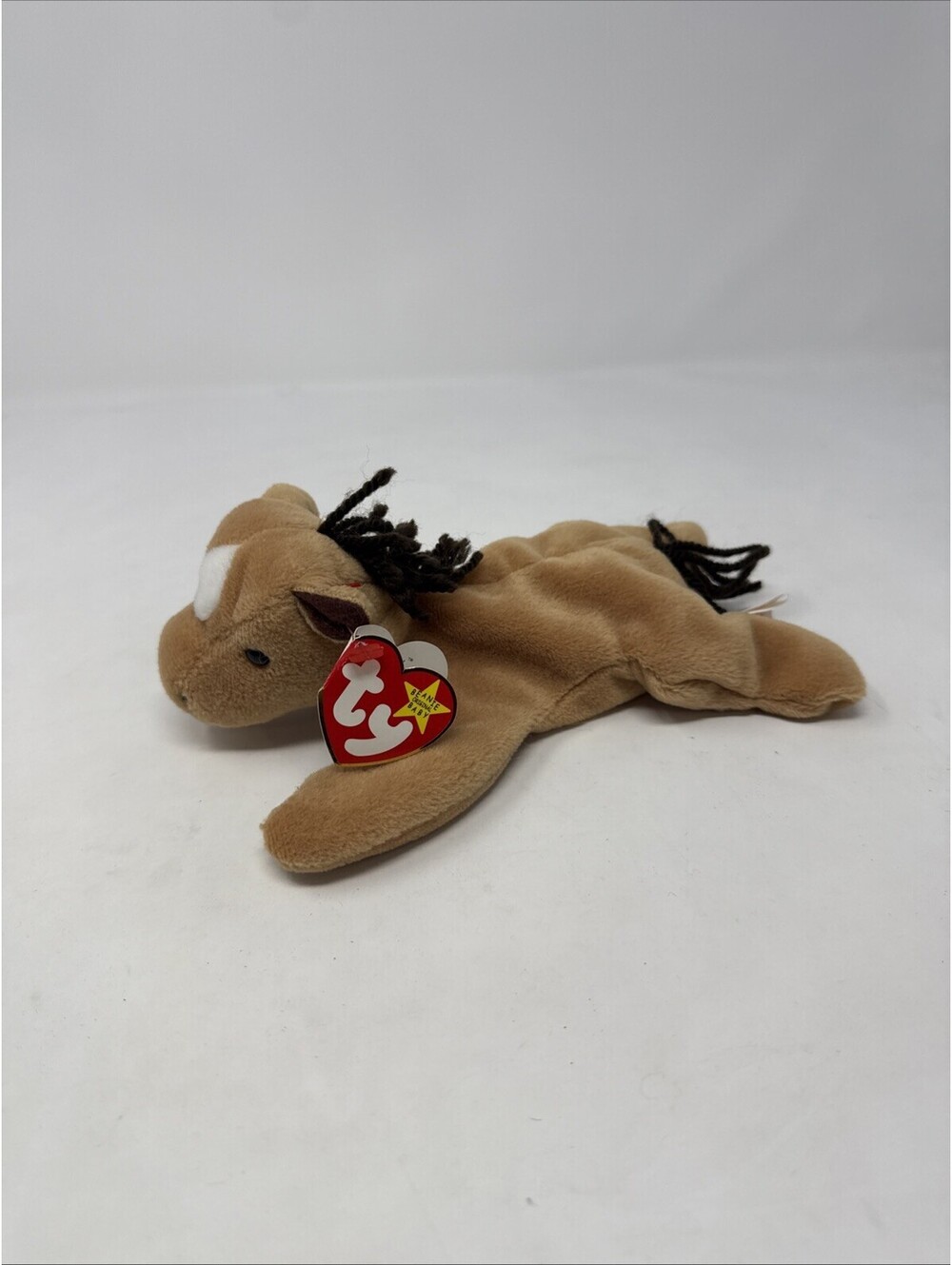 TY Beanie Baby Babies Derby Brown White Black Horse 9-16-1995 Plush Toy Animal